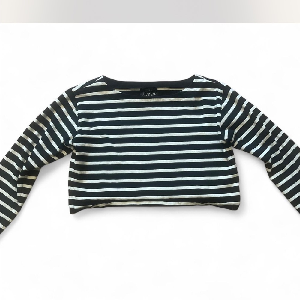 J.Crew Monochrome Striped Cropped Top